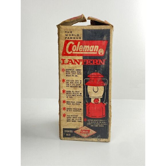 Vintage 1966 Red Coleman Single Mantle Lantern Model 200A w Orig. Box & Mantles - Picture 2 of 11